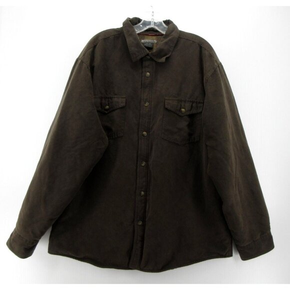 Johnston & Murphy Jacket XL Faux Suede Flannel Lined Field Shacket - Picture 1 of 11